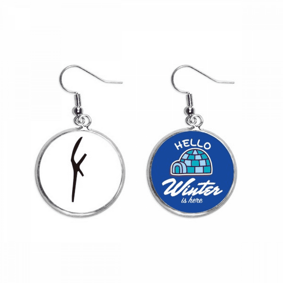 b inscription chinese surname character zuo dangle drop winter ice earring jewelry