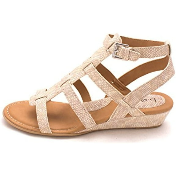 b.o.c. Womens Heidi Open Toe Casual Platform Sandals, Tan, Size 8.0