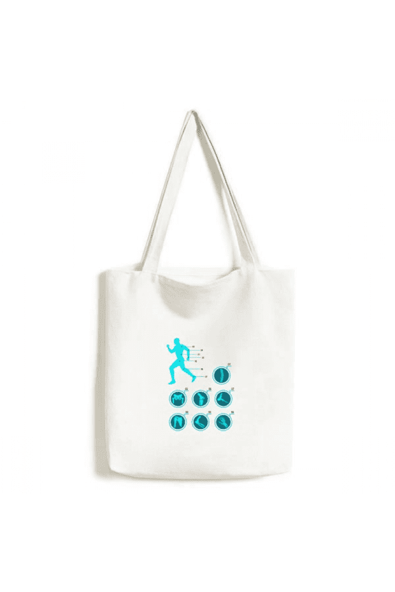 b structure human illustration tote canvas bag shopping satchel casual handbag