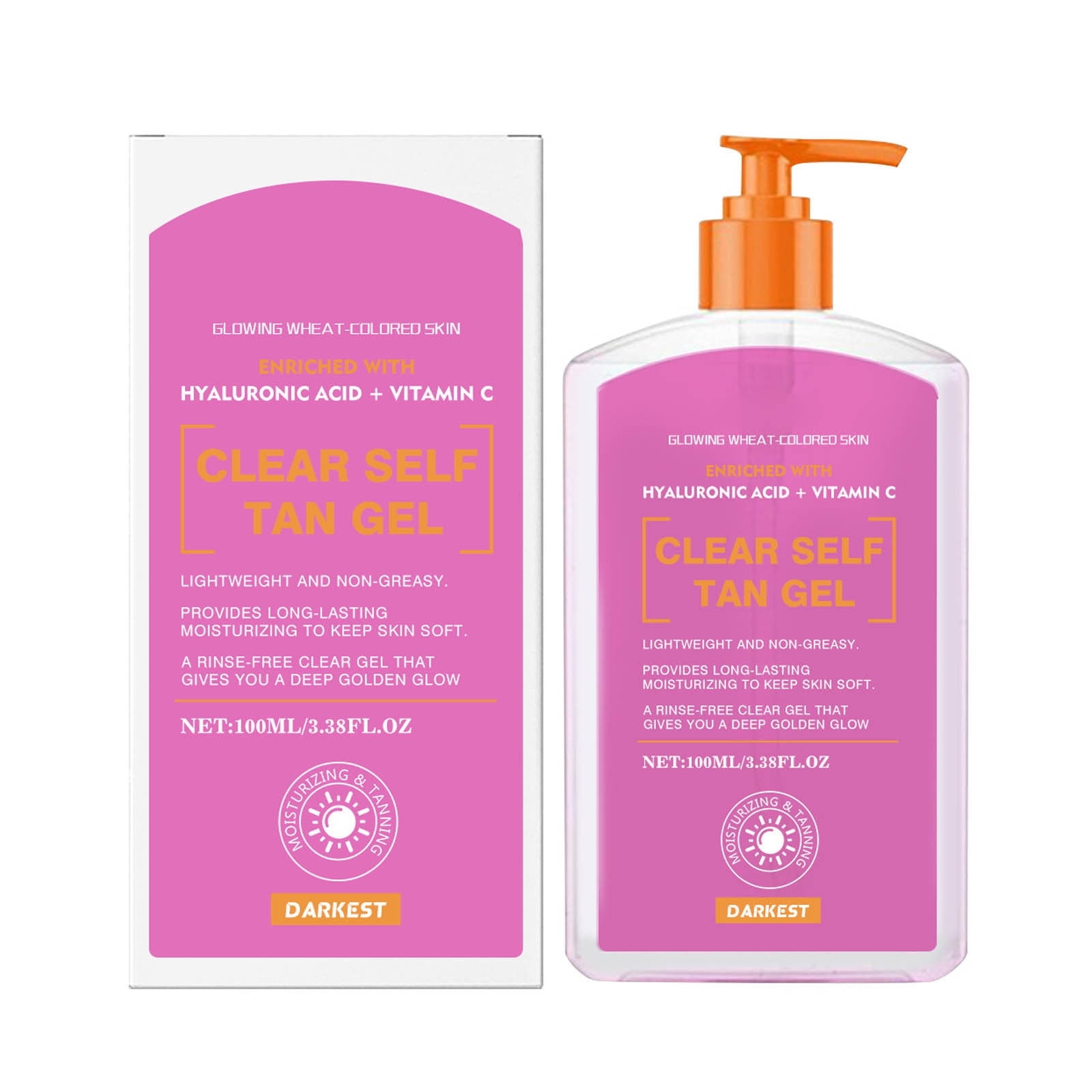 b.tan Clear Self Tanning Gel with Mitt Kit | Glow Your Own Way Bundle - Ultra Dark, Quick Express Tanner Gel for Face & Body with Applicator, Transfer-Proof, No Tan Smell