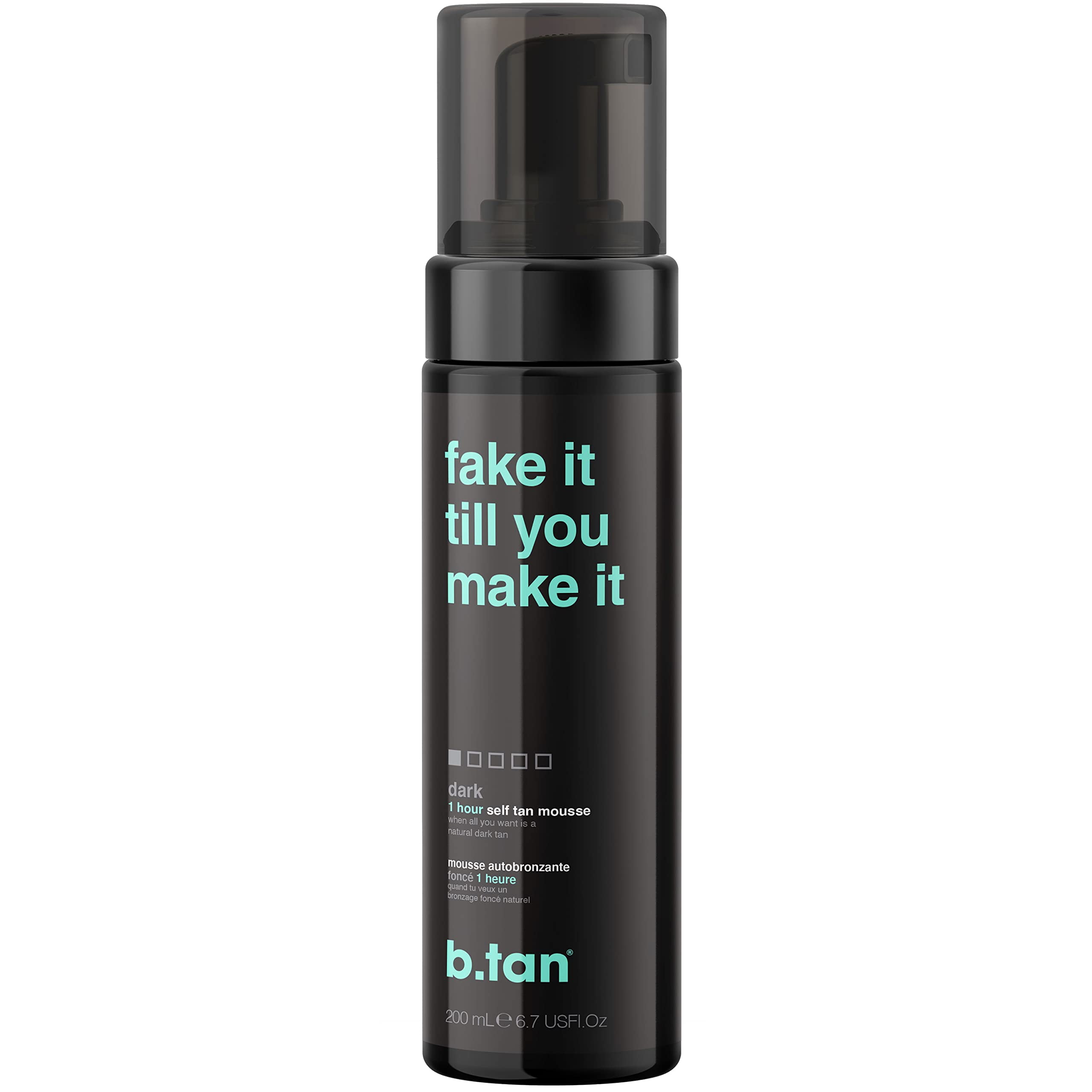 b.tan Dark Self Tanner | Fake It Till You Make It - Fast, 1 Hour Sunless Tanner Mousse, No Fake Tan Smell, No Added Nasties, Vegan, Cruelty Free, 6.7 Fl Oz C3