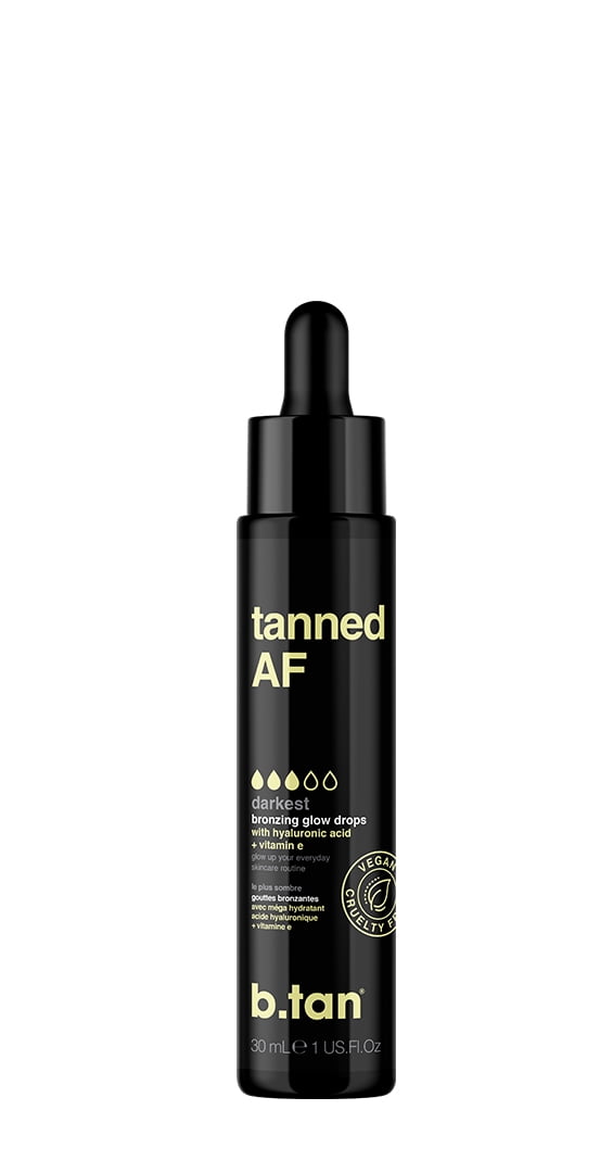 b.tan Tanned AF Darkest Bronzing Glow Drops with Hyaluronic Acid