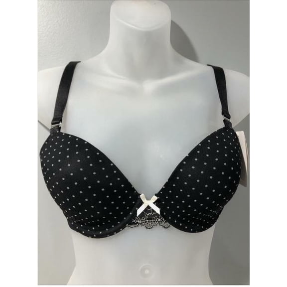 b.tempt'd Women's Express Yourself Black Bra 34D Lacy Polka Dot