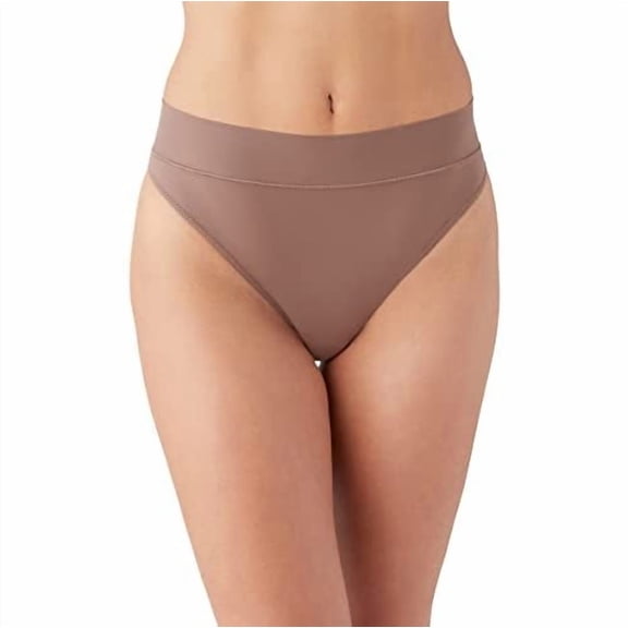 b.tempt'd Women's Nearly Nothing Hi Waist Thong Panty, Peppercorn, Medium