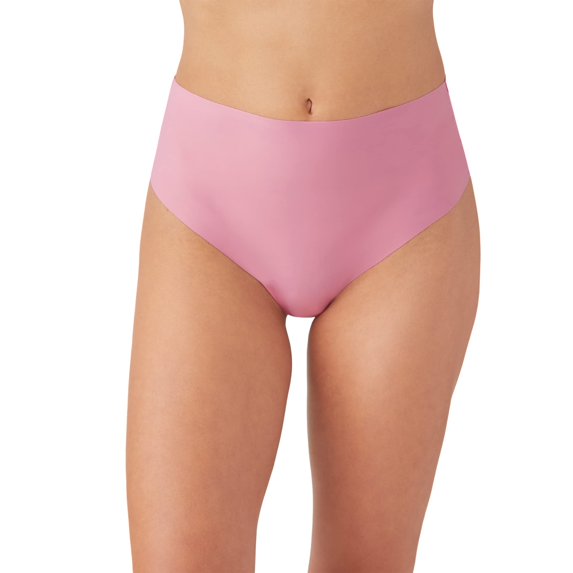 b.tempt'd by Wacoal Women's B.Bare Hi Waist Thong, Sea Pink, Medium
