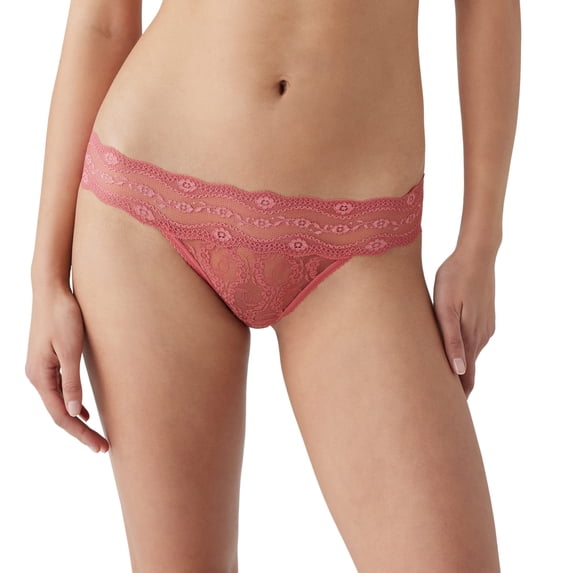 b.tempt'd by Wacoal Women's Lace Kiss Bikini Panty, Slate Rose, Medium