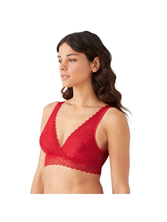 by Wacoal Women's No Strings Attached Bralette, Crimson Red, Medium