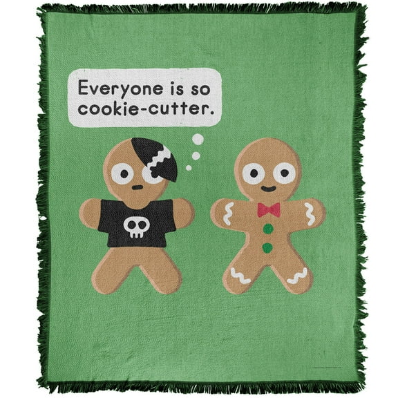bCreative - David Olenick Blanket, 50'x60' A Snap Judgement Woven Tapestry Cotton Blend Fringed Throw Blanket