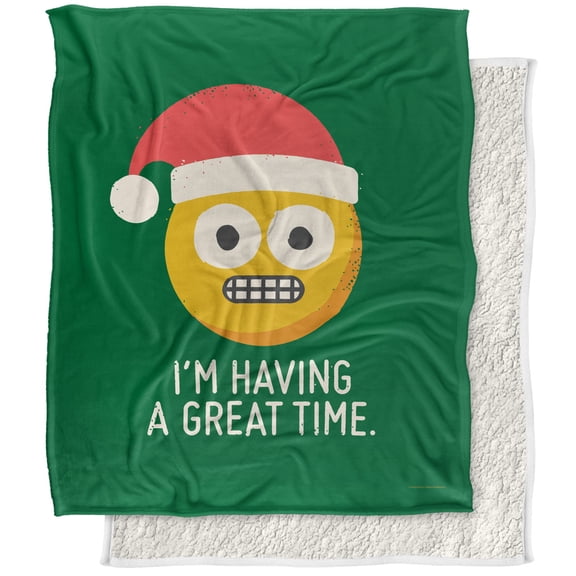 bCreative - David Olenick Blanket, 50'x60' White Knuckle Christmas Silky Touch Sherpa Back Super Soft Throw Blanket