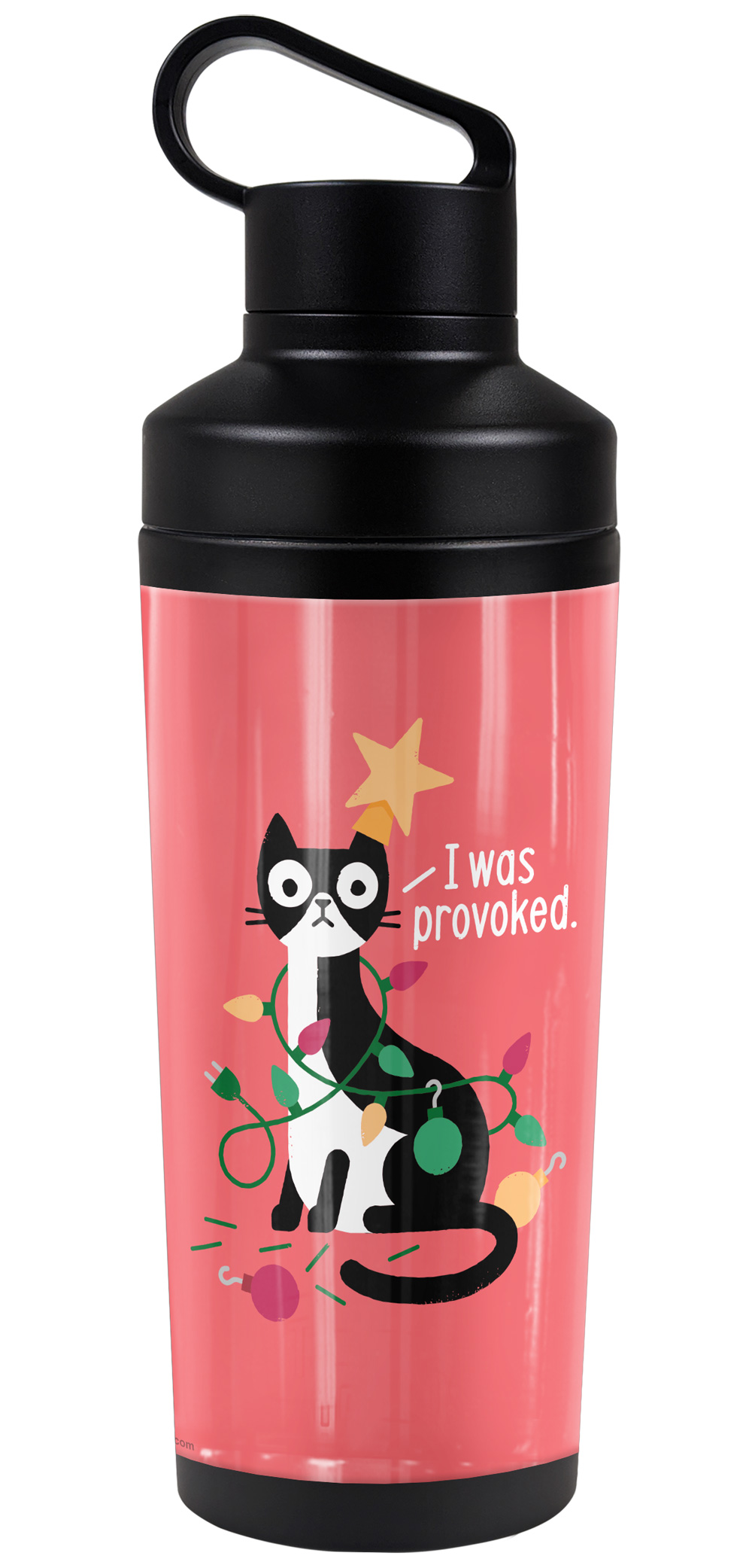 bCreative - David Olenick Official Delighted 18 oz Insulated Water Bottle, Leak Resistant, Vacuum Insulated Stainless Steel with 2-in-1 Loop Cap