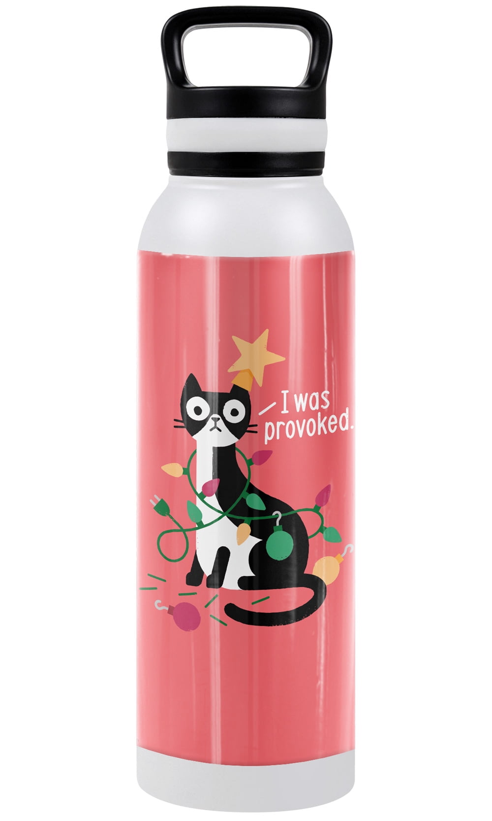 bCreative - David Olenick Official Delighted 24 oz Insulated Canteen Water Bottle, Leak Resistant, Vacuum Insulated Stainless Steel with Loop Cap