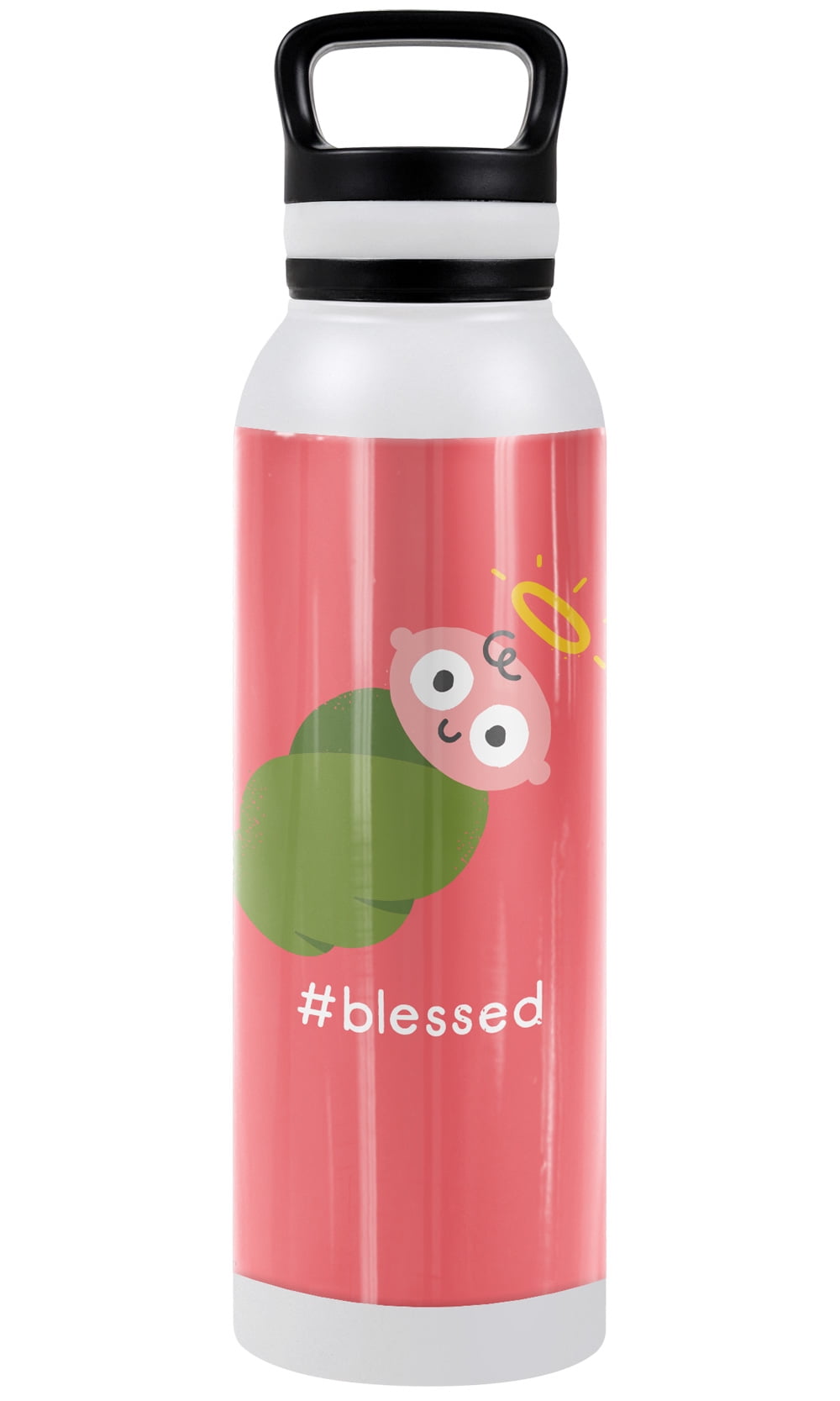 bCreative - David Olenick Official Divine In Stavention 24 oz Insulated Canteen Water Bottle, Leak Resistant, Vacuum Insulated Stainless Steel with Loop Cap
