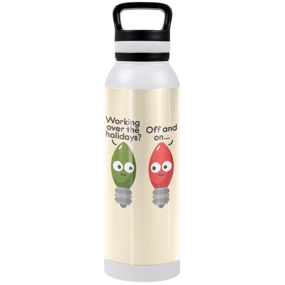 bCreative - David Olenick Official Seasonal Employment 24 oz Insulated Canteen Water Bottle, Leak Resistant, Vacuum Insulated Stainless Steel with Loop Cap