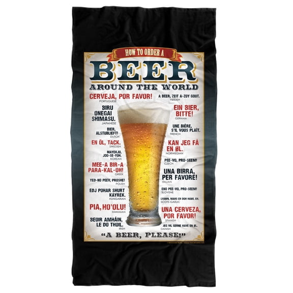 bCreative - Retrorocket Studio, 30'x60' Beer Around The World Beach Towel