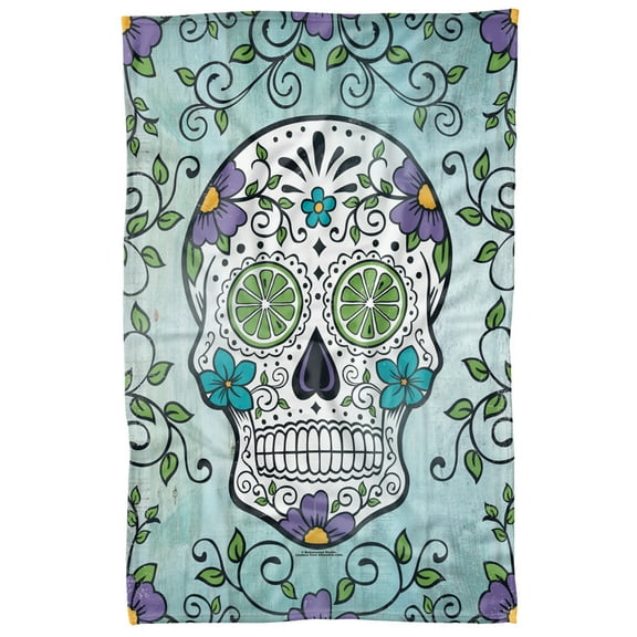 bCreative - Retrorocket Studio Blanket, 36'x58' Sugar Skull Fleece Blanket