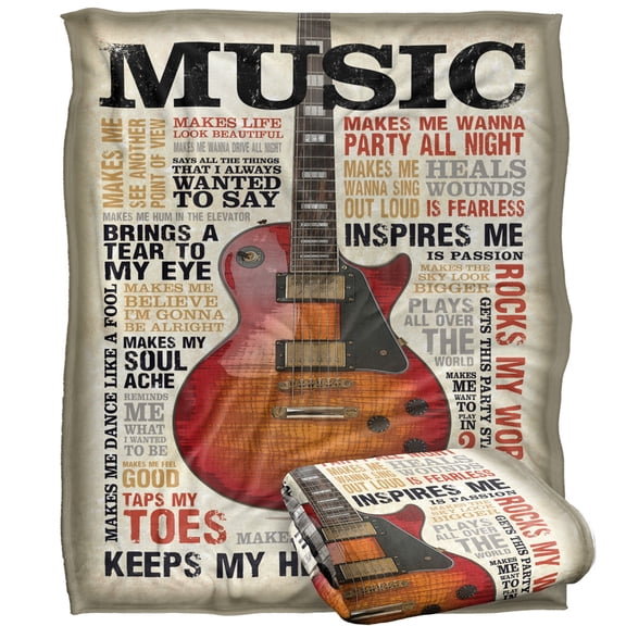 bCreative - Retrorocket Studio Blanket, 50'x60' Music Silky Touch Super Soft Throw Blanket