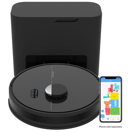 bObsweep - Dustin Wi-Fi Connected Self-Emptying Robot Vacuum and Mop - Night