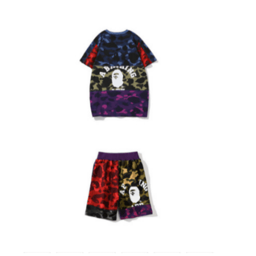 ba_pe 2024 tide brand summer thin camouflage shark ape head short