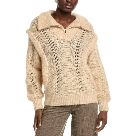 ba&sh womens  Balazo Mohair & Alpaca-Blend Sweater, 3, Tan