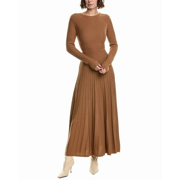 ba&sh womens  Jazia Wool-Blend Maxi Dress, 2/M, Brown