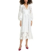 ba&sh womens  Linen-Blend Midi Dress, 1/S, White