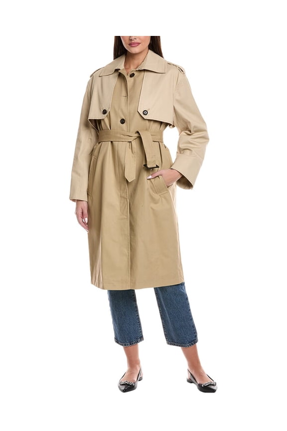 womens Manteau Polar Jacket, 0, Tan