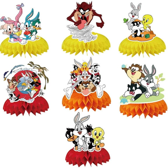 baby Looney Tunes Honeycomb Centerpieces Table Toppers Decorations for Birthday Party Decor Supplies