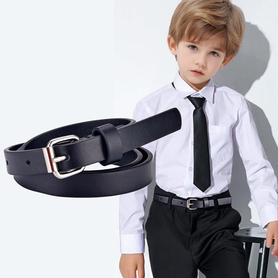 baby belt Solid Print Heart Buckle Glitter Waist Belt for Daily Dress Up Black
