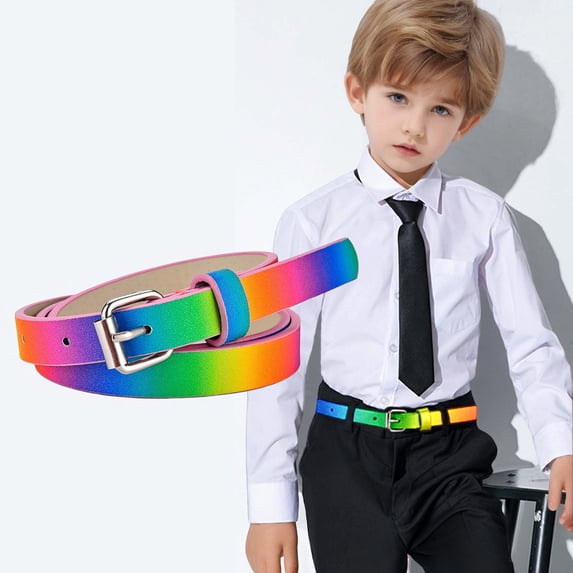 baby belt Solid Print Heart Buckle Glitter Waist Belt for Daily Dress Up Hot Pink