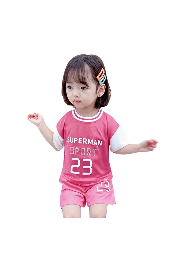 baby boy easter outfit Boys Summer Outfits 2 Piece Set Casual Short Sleeve Shorts Letter Print Athletic Play Clothes For Toddler Kids Comfortable Daily Wear