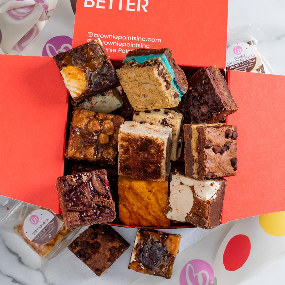 baby brownies, individually wrapped, fine and ingredients, gift box and