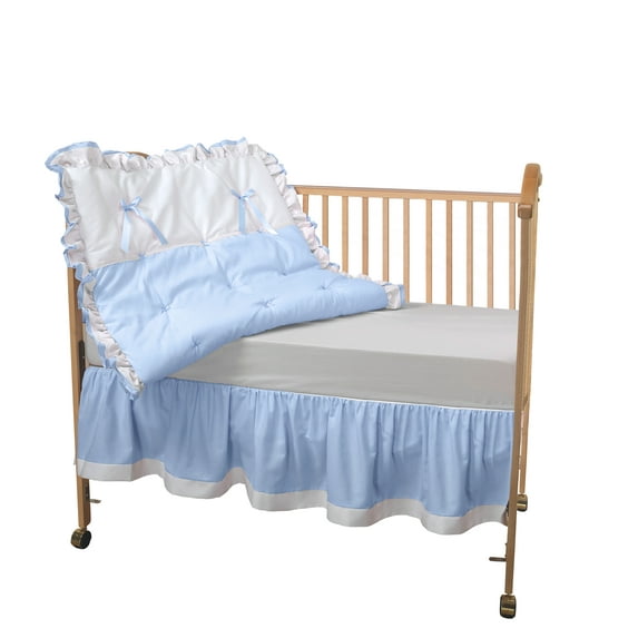 baby doll bedding regal 3 piece crib bedding set, blue