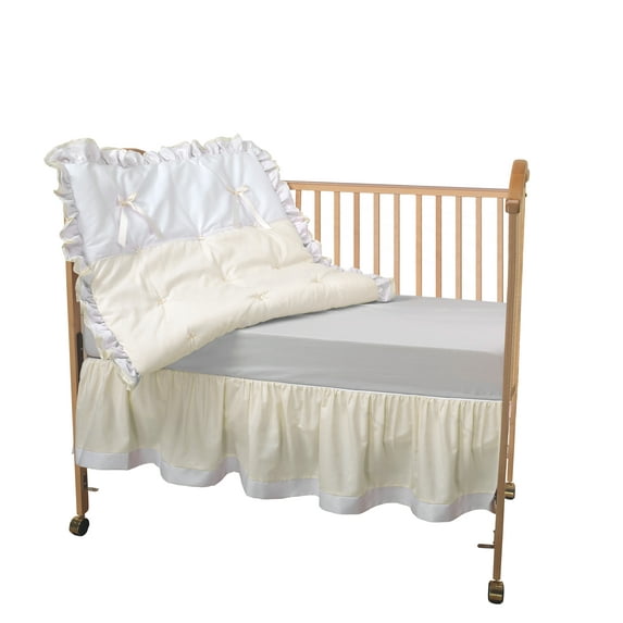 baby doll bedding regal 3 piece crib bedding set, ivory
