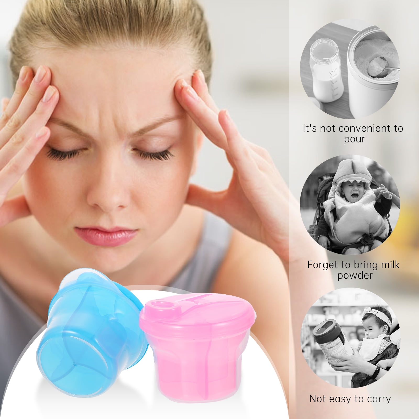 baby formula dispenser 2Pcs Baby Formula Dispenser Portable Milk Powder