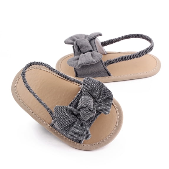 baby sAndals Bowknot Print Soft Sole Anti Slip Breathable First Walker Prewalker SAndals for Everyday Activity Grey 0 Months-6 Months