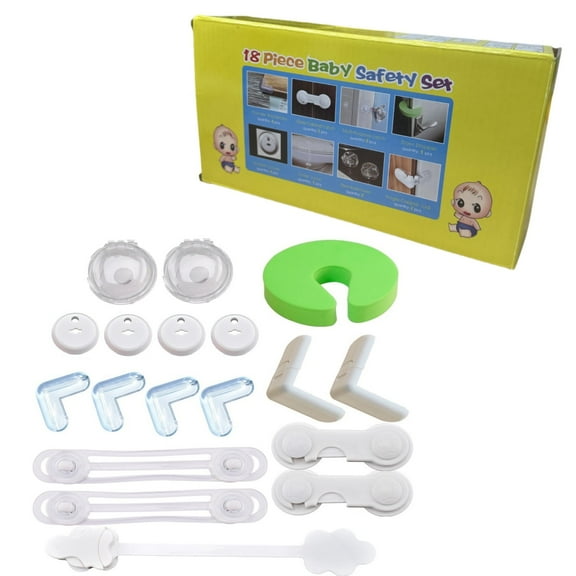 18PCS Baby Safety Locks Cabinet Locks for Babies Socket Cover Drawer Lock Corner Guard