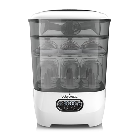 Baby Brezza Bottle Sterilizer and Dryer Advanced – 33% Faster - Largest Capacity Steam Sanitizer - Universal Sterilization Machine for All Bottles + Pump Parts - HEPA Air Filter