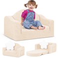 thumbnail image 1 of babyeap Kids Sofa,2-in-1 Soft Toddler Couch Fold Out,Toddler Chair Baby Convertible Couch for Girls and Boys,Beige, 1 of 10