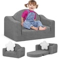 thumbnail image 1 of babyeap Kids Sofa,2-in-1 Soft Toddler Couch Fold Out,Toddler Chair Baby Convertible Couch for Girls and Boys,Deep Gray, 1 of 9