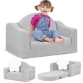 thumbnail image 1 of babyeap Kids Sofa,2-in-1 Soft Toddler Couch Fold Out,Toddler Chair Baby Convertible Couch for Girls and Boys,Light Gray, 1 of 9