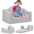 thumbnail image 1 of babyeap Kids Sofa,2-in-1 Soft Toddler Couch Fold Out,Toddler Chair Baby Convertible Couch for Girls and Boys,Light Gray, 1 of 9