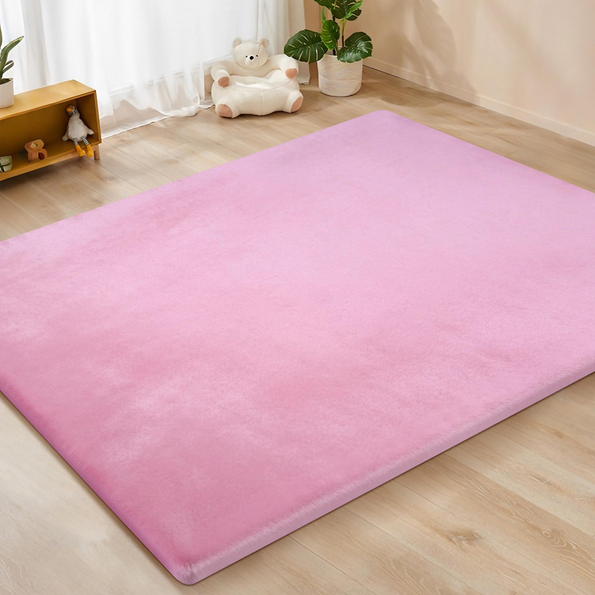 Babyeap Baby Play Mat, 1.3" Thick Foam Cushion,73"x50" Mat for Floor Cushion,Pink