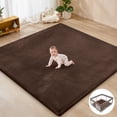 thumbnail image 1 of babyeap Baby Play Mat,50"x50" Playpen Mat,1.3" Extra Thick Crawling Mat for Floor Cushion,Removable Washable Cover Playmat for Babies Toddlers Infant,Brown, 1 of 7