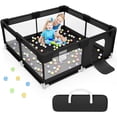 thumbnail image 1 of babyeap Baby Playpen,50x50 Inch Baby Playards for Babies and Toddlers,Fence Baby Play Yards for Indoor & Outdoor with Breathable Mesh,Black, 1 of 7