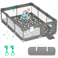 thumbnail image 1 of babyeap Baby Playpen,71*50 Inch Extra Large Baby Playards for Babies and Toddlers,Fence Baby Play Yards for Indoor & Outdoor with Breathable Mesh,Dark Gray, 1 of 7