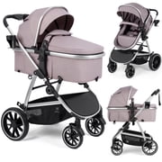 babyeap Baby Stroller,2 in 1 Lightweight Travel Stroller,Compact Foldable Stroller for Toddler with Reversible,Brown deal from Walmart