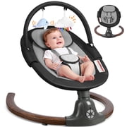 Babyeap Electric Baby Swing for Infants, 5 Speeds, Remote Control, Bluetooth and Built-in Sounds,Black
