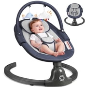 Babyeap Electric Baby Swing for Infants, 5 Speeds, Remote Control, Bluetooth and Built-in Sounds,Blue