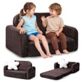thumbnail image 1 of Babyeap Extra Wide Kids Chair,2-in-1 Convertible Toddler Chairs,Soft Comfy Kids Couch, Kids Sofa for Boys & Girls 3+,Brown, 1 of 9