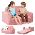 thumbnail image 1 of Babyeap Extra Wide Kids Chair,2-in-1 Convertible Toddler Chairs,Soft Comfy Kids Couch, Kids Sofa for Boys & Girls 3+,Pink, 1 of 9